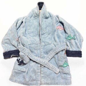 Size 4T Kids' "Ian" Embroidered Letter Bathrobe